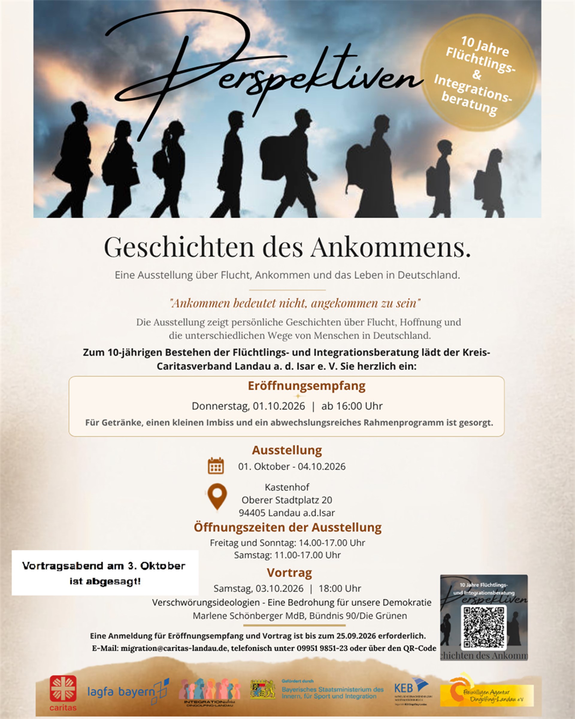 Flyer 10jähriges der Flüchtlings- und Integrationsbertung.